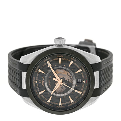 Stainless Steel Rubber 43mm Seamaster Aqua Terra World Time Chronometer Automatic Watch Green 220.30.43.22.10.001