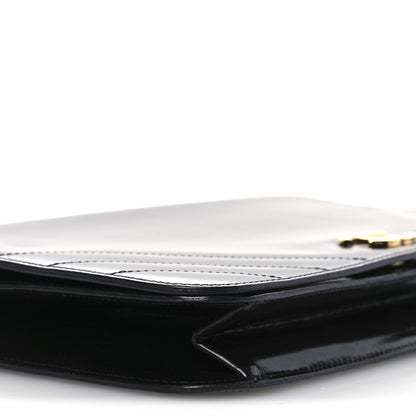Lambskin Chevron Quilted Small Single Flap Black