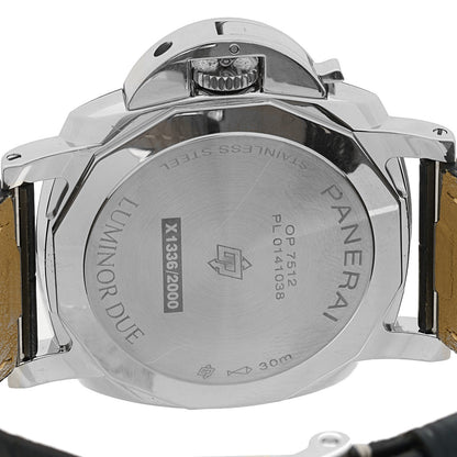 Stainless Steel Alligator 42mm Luminor Due Automatic Watch Blue PAM01274