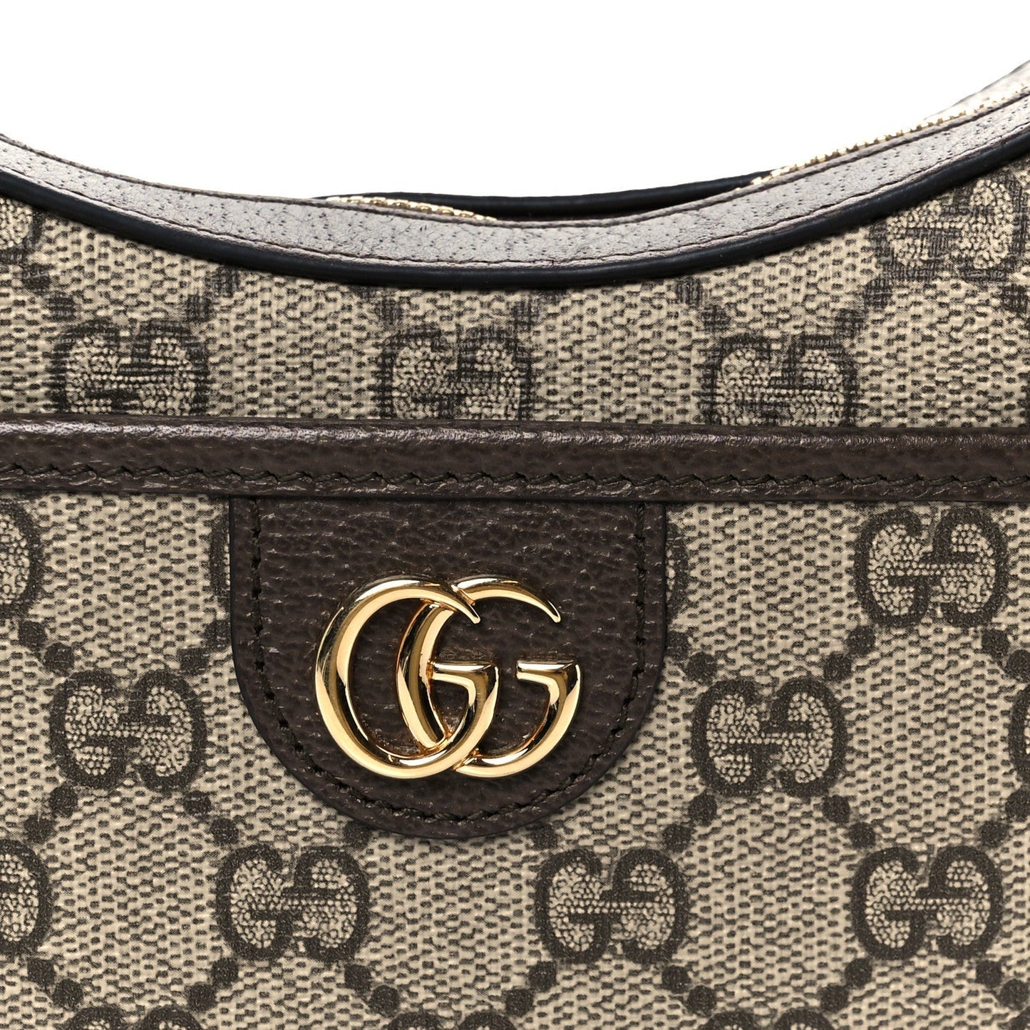 GG Supreme Monogram Textured Dollar Calfskin Small Ophidia Shoulder Bag Beige Ebony New Acero