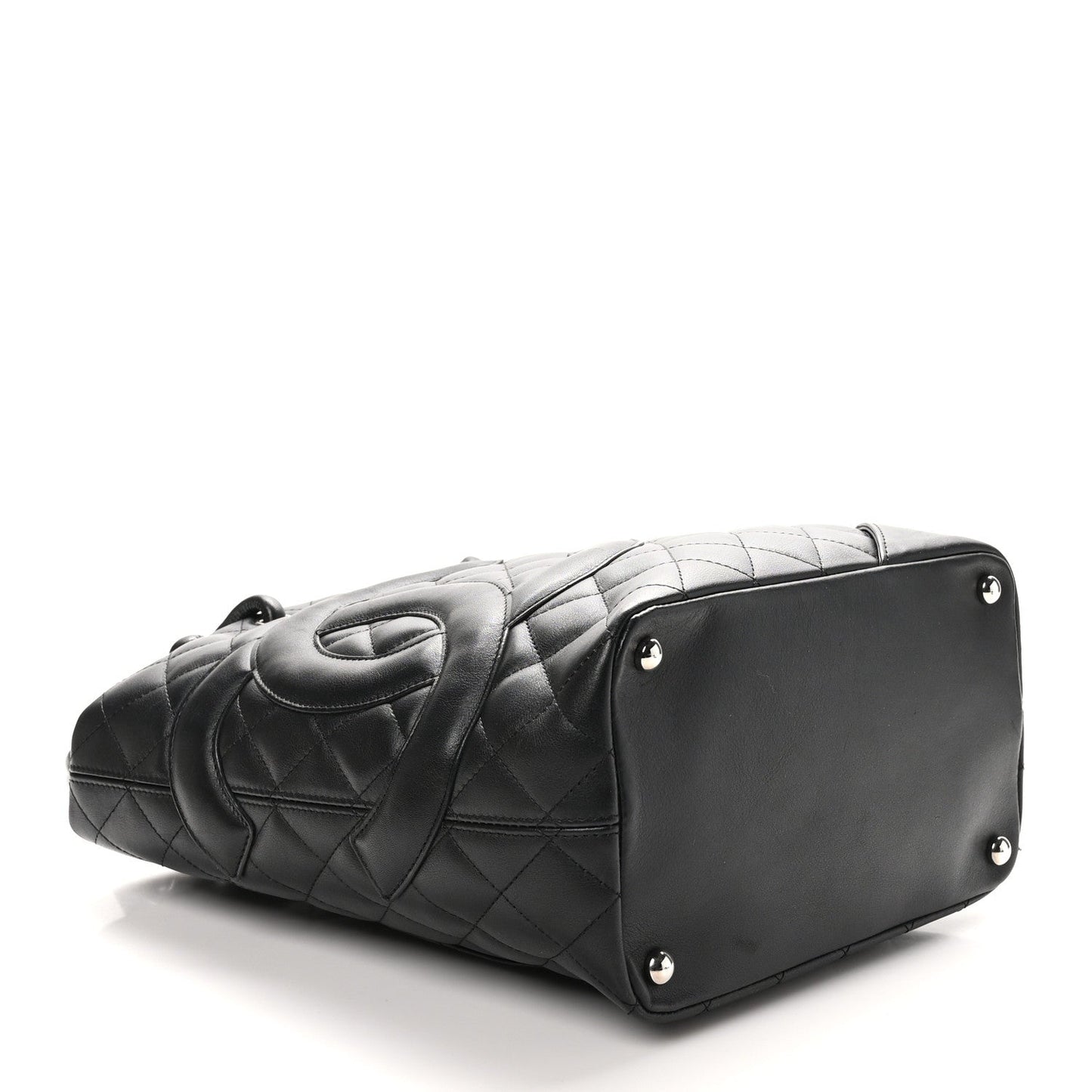 Calfskin Quilted Medium Cambon Tote Black