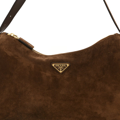 Scamosciato Suede Large Aimee Shoulder Bag Cacao