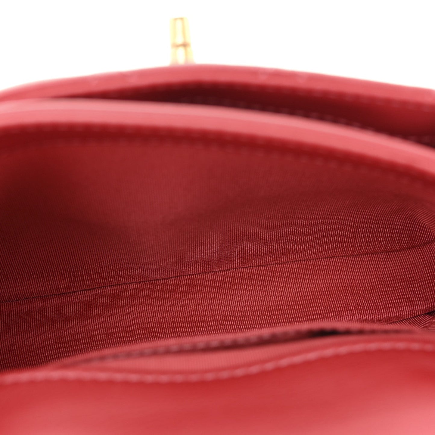Metallic Calfskin Quilted Top Handle Flap Dark Pink
