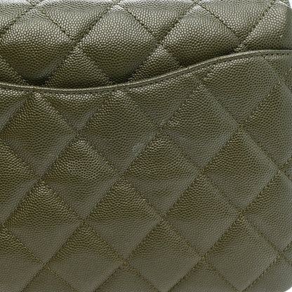 Caviar Quilted Mini Coco First Flap Khaki