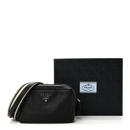 Vitello Daino Soft Camera Crossbody Black