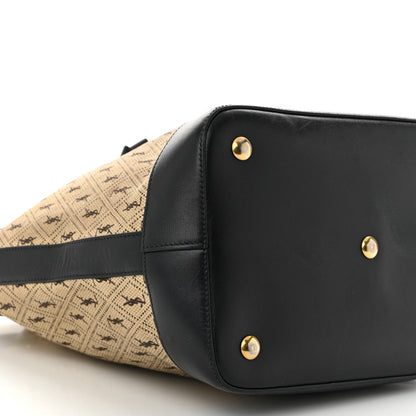 Canvas All-Over Monogram Bucket Bag Black