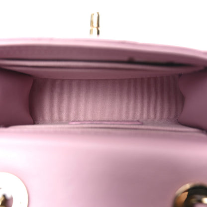 Lambskin Quilted Mini Trendy CC Clutch With Chain Pink