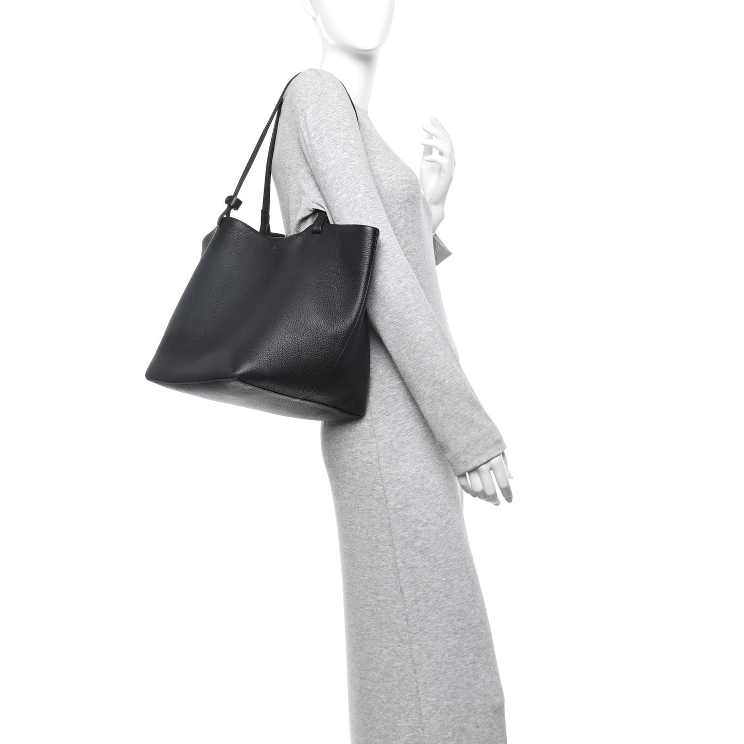 Grained Calfskin Park Tote Three Black