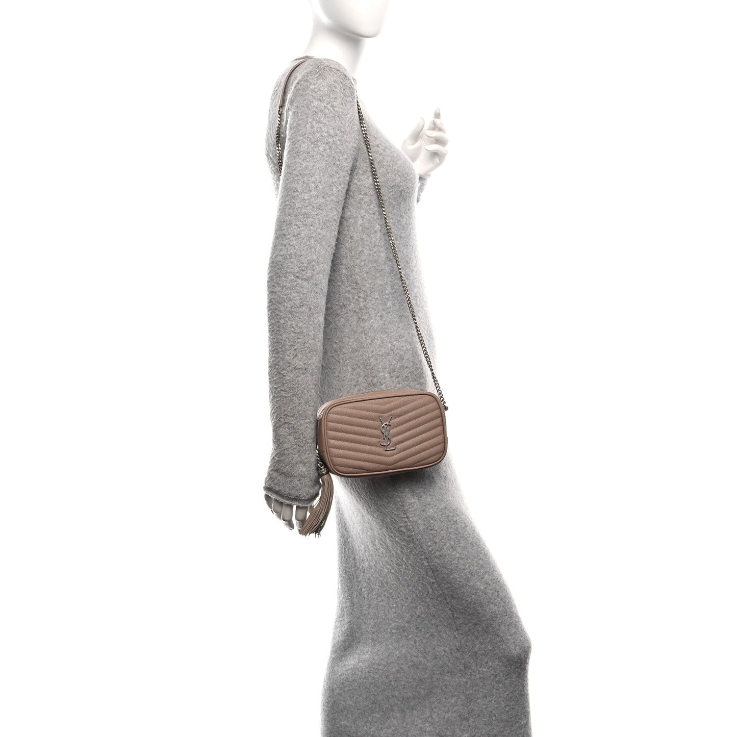 Grain De Poudre Matelasse Monogram Mini Lou Camera Bag  Gold Sand