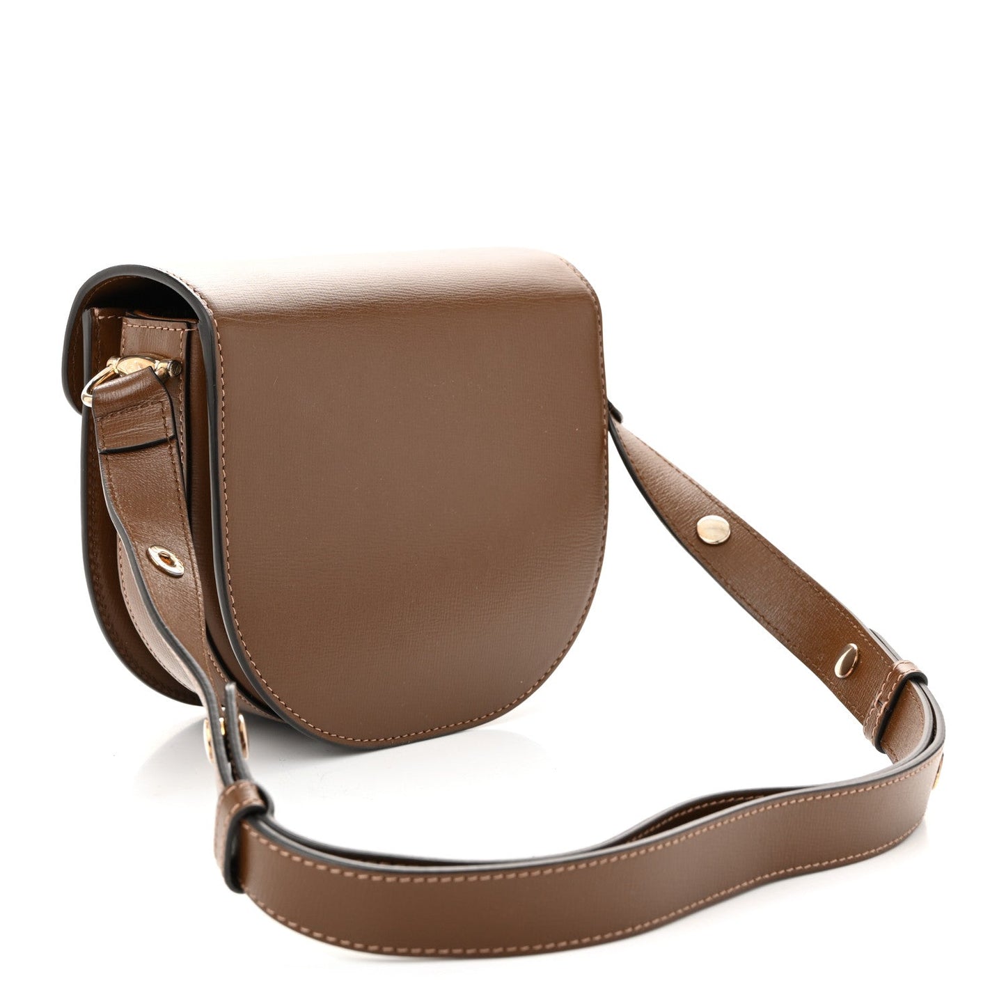 Azalea Calfskin Mini Horsebit 1955 Rounded Shoulder Bag Brown Sugar