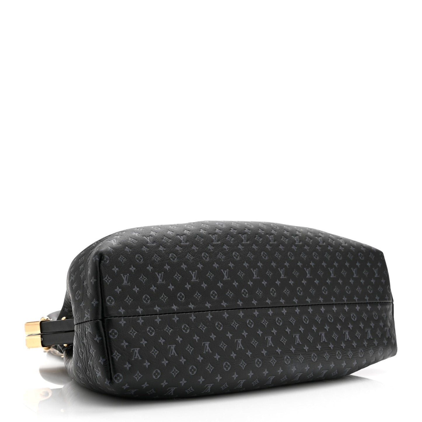 Calfskin Nanogram Embossed Clutch Black