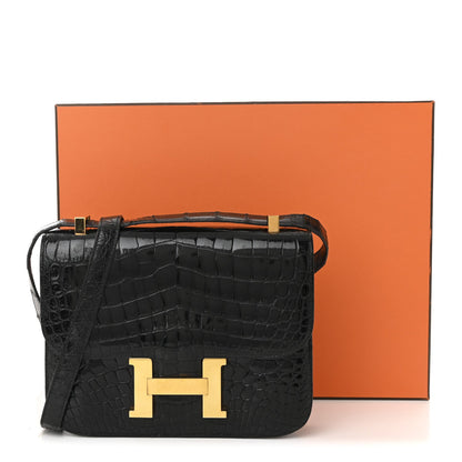 Shiny Caiman Crocodile Constance 23 Black