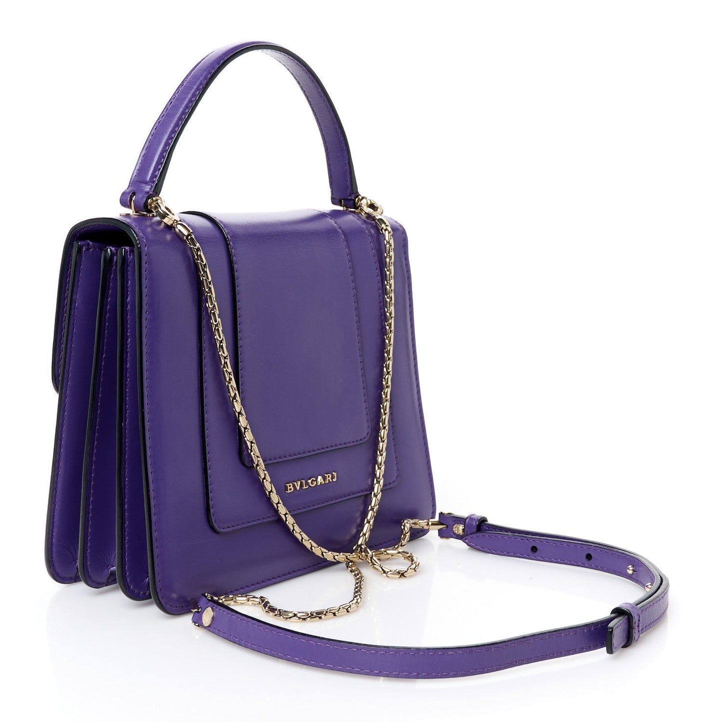 Calfskin Serpenti Forever Top Handle Purple