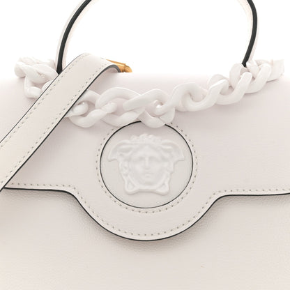 Calfskin Medium La Medusa Top Handle Handbag Optical White