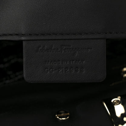 Raffia Calfskin The Studio Box Tote Black