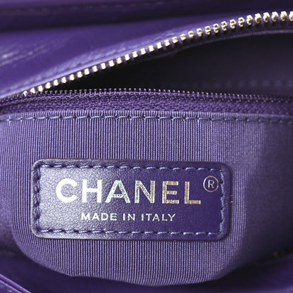 Aged Calfskin Chevron Quilted Small Gabrielle Hobo Purple