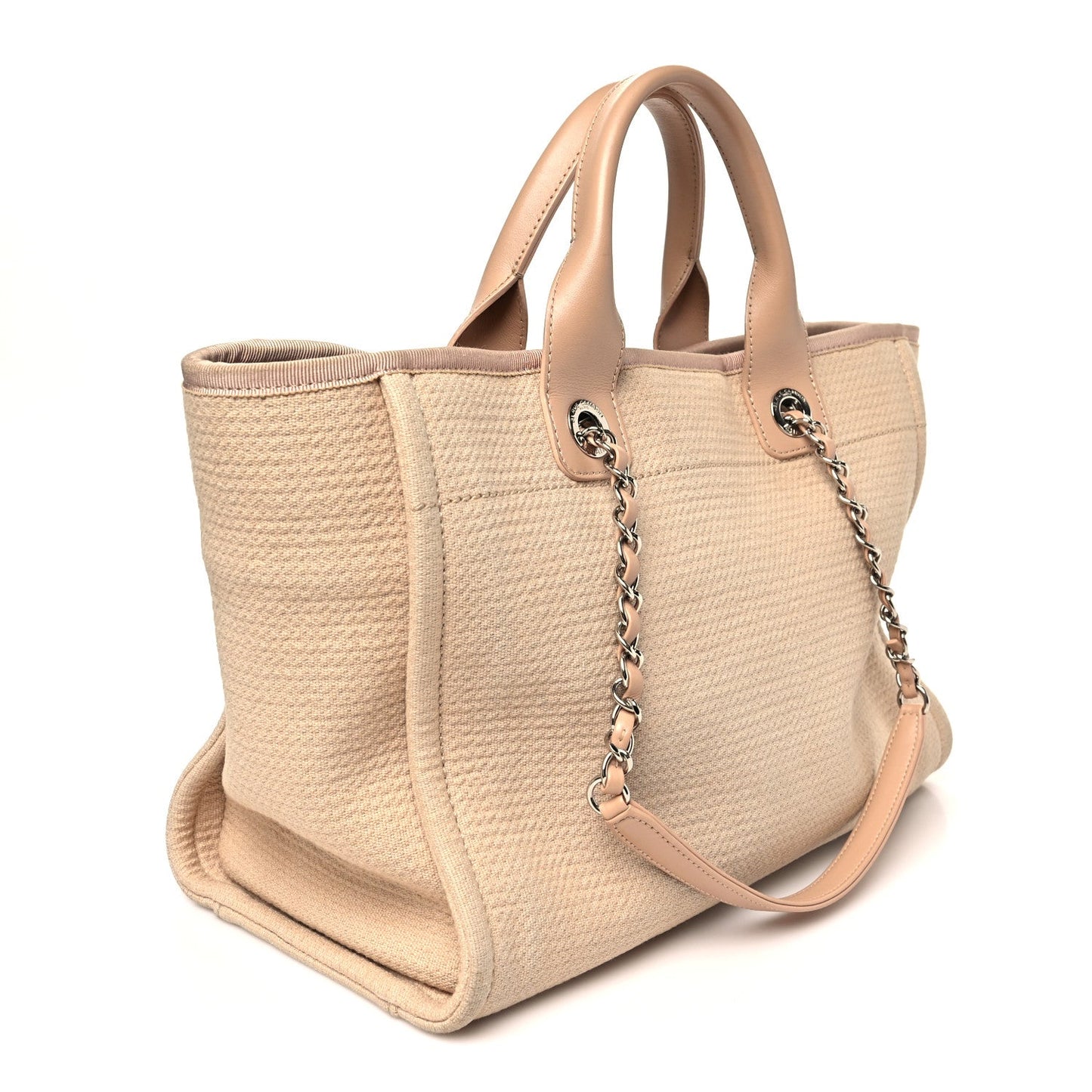 Mixed Fibers Small Deauville Tote Beige