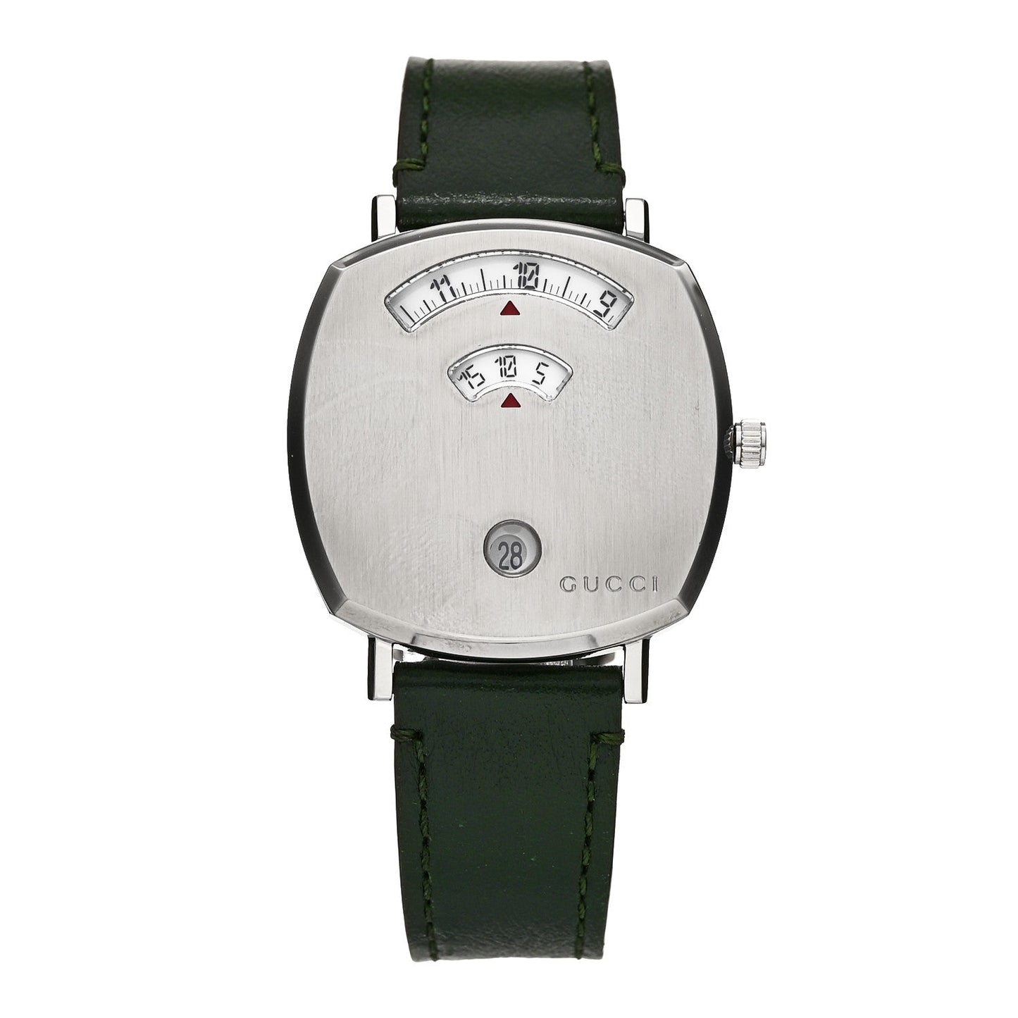 Stainless Steel Calfskin 35mm Grip Quartz Watch Green
