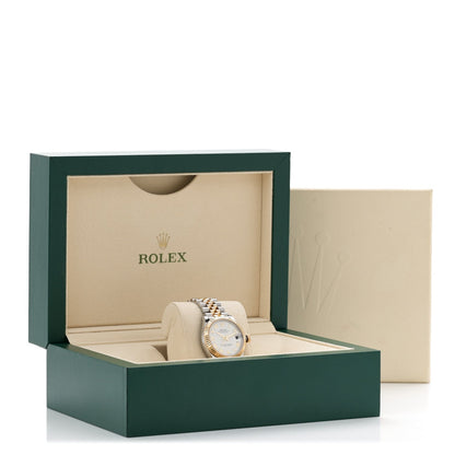 Stainless Steel 18K Yellow Gold 31mm Oyster Perpetual Datejust Watch White Roman 278273