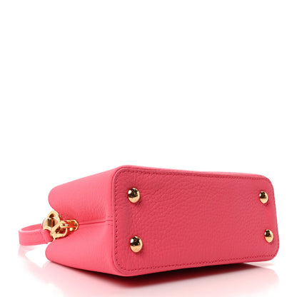 Taurillon Monogram Tile Capucines Mini  Dragonfruit Ballet Pink