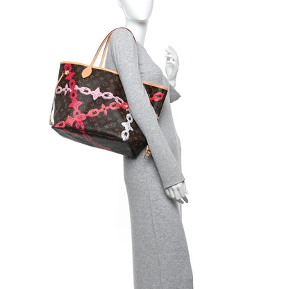 Monogram Bay Neverfull MM Rose Ballerine Poppy