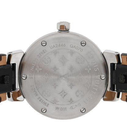 Stainless Steel Monogram 28mm Tambour Quartz Watch Brown