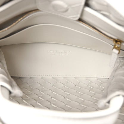 Nappa Intrecciato Small Andiamo Shoulder Bag White