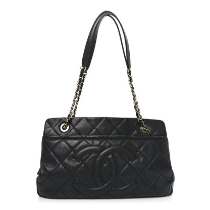 Caviar Quilted Timeless CC Soft Tote Black