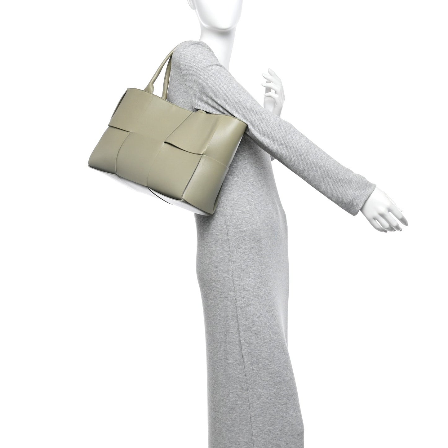 Nappa Maxi Intrecciato Medium Arco Tote Travertine