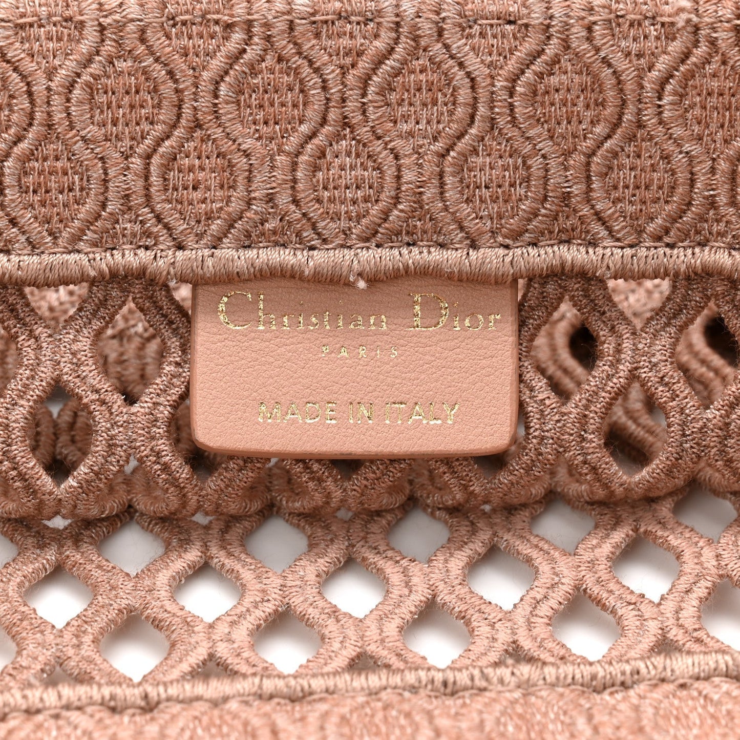 Mesh Embroidered Medium Book Tote Clay
