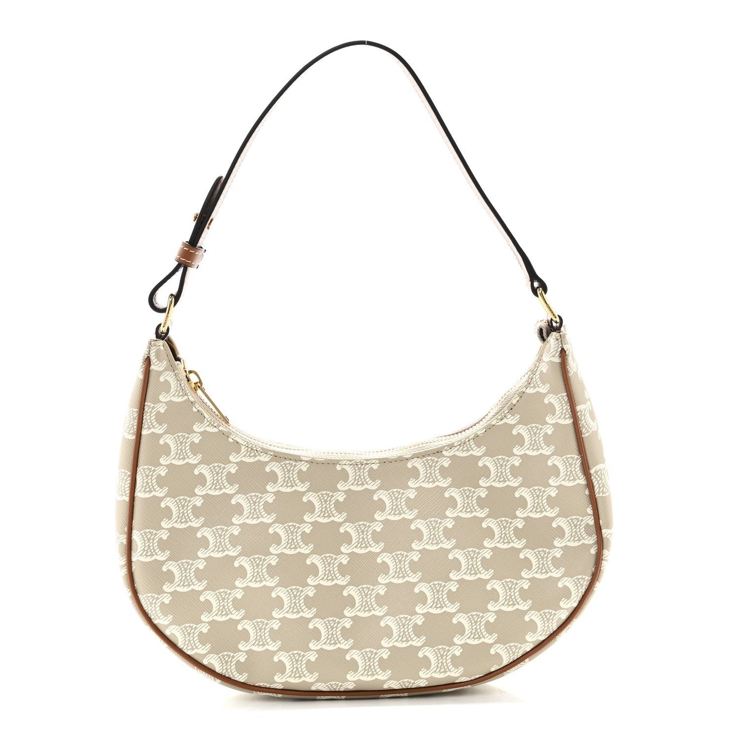 Canvas Calfskin Ava Triomphe Shoulder Bag Grege