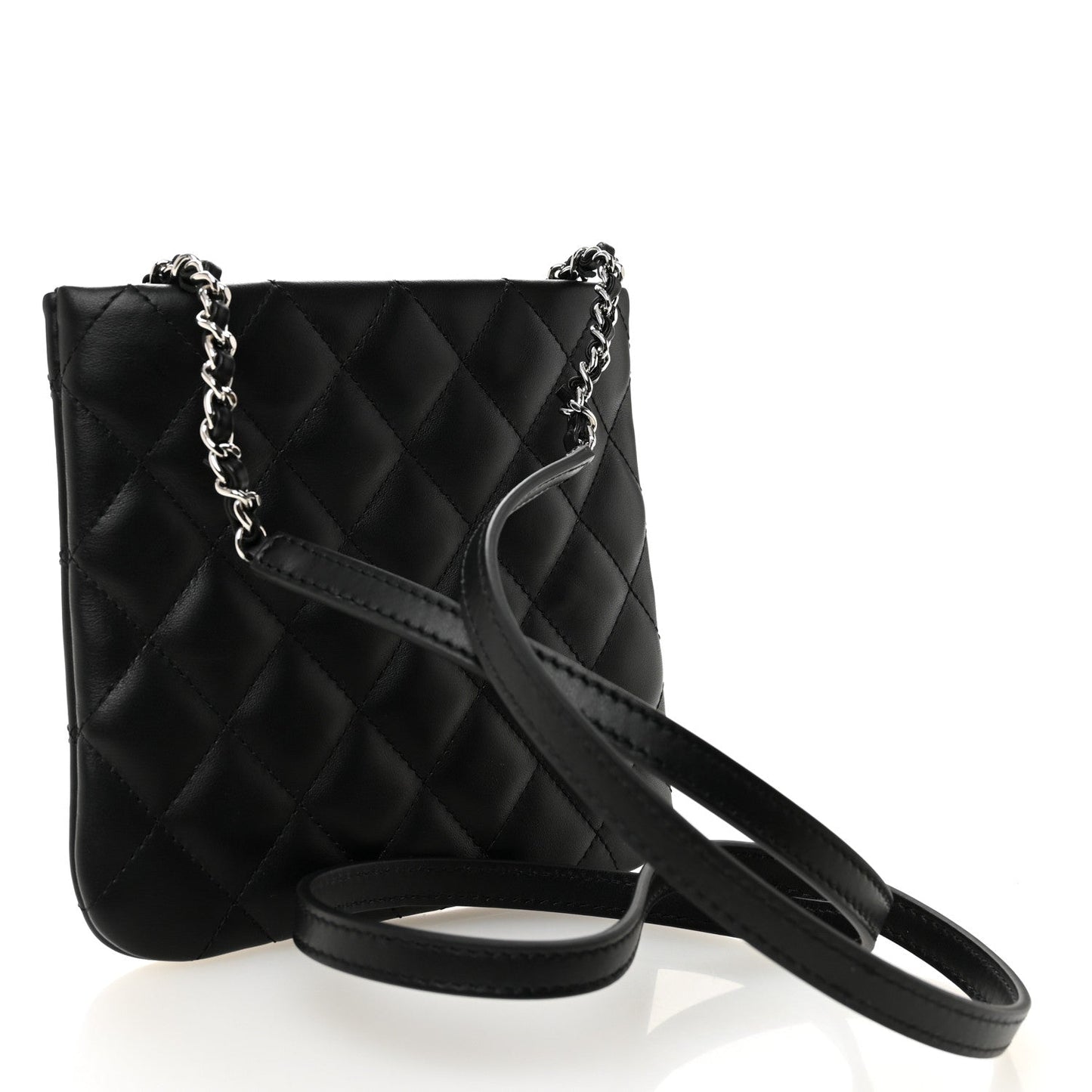 Lambskin Quilted Uniform Crossbody Bag Black