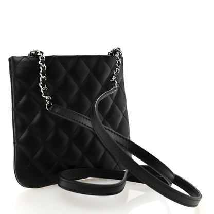 Lambskin Quilted Uniform Crossbody Bag Black