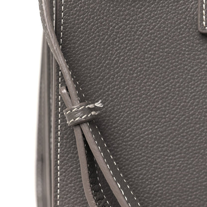 Grained Calfskin Topstitch Baby Sac De Jour Fog