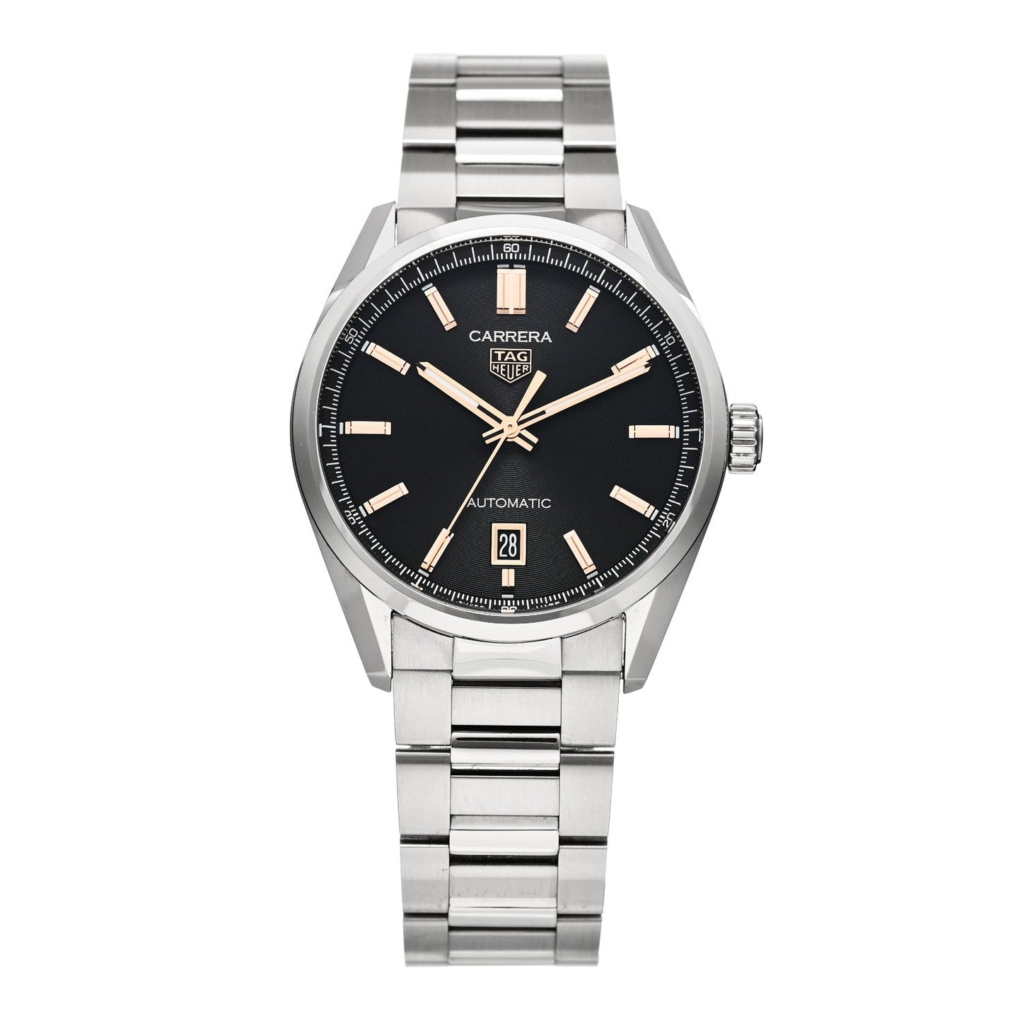Stainless Steel 39mm Carrera Caliber 5 Automatic Watch Black WBN2113