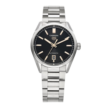Stainless Steel 39mm Carrera Caliber 5 Automatic Watch Black WBN2113