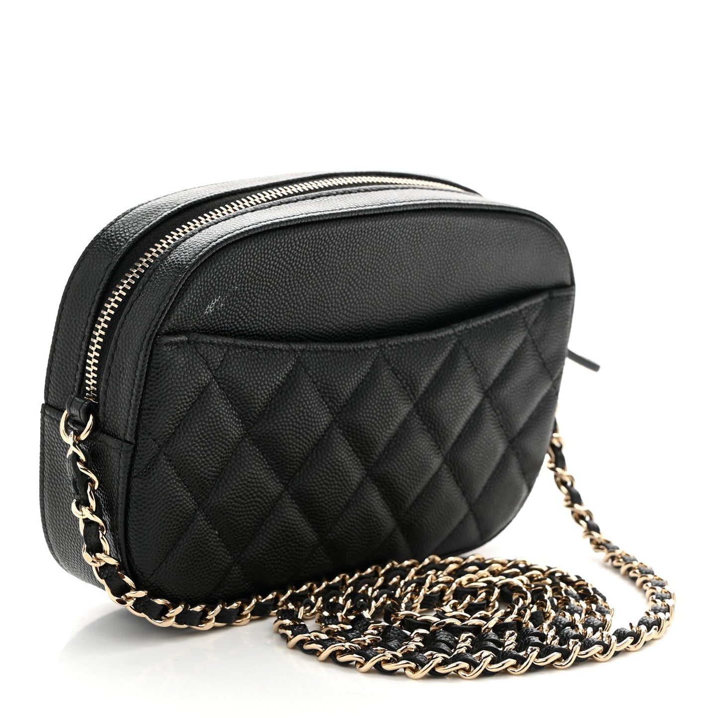 Caviar Quilted Vanity With Chain Black