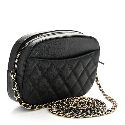 Caviar Quilted Vanity With Chain Black