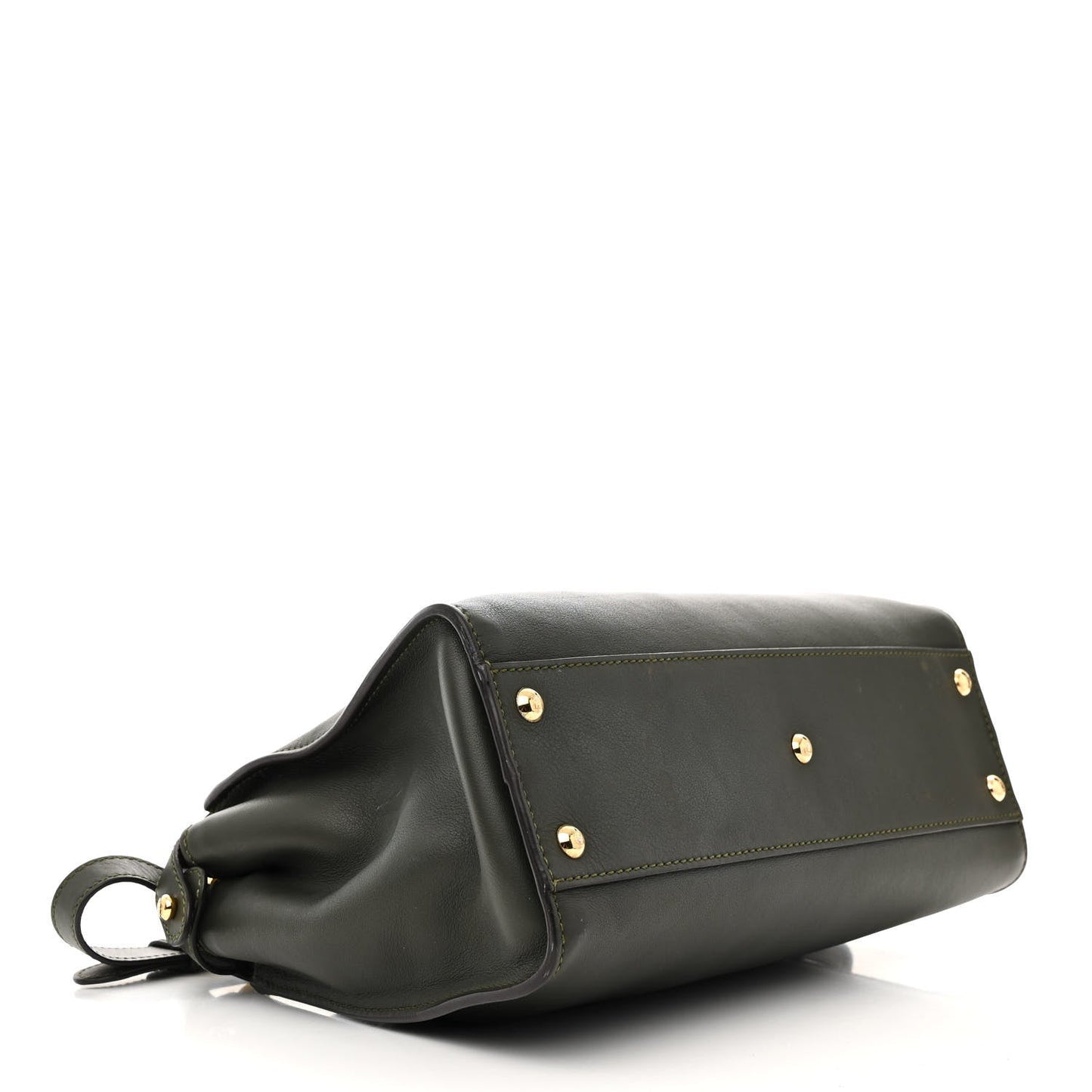 Vitello Seta Shiny Nappa Medium Peekaboo Iconic Satchel Verde Prato Makeup