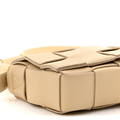 Grained Calfskin Maxi Intrecciato Cassette Crossbody Bag Porridge