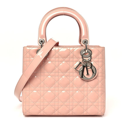 Patent Cannage Medium Lady Dior Light Pink