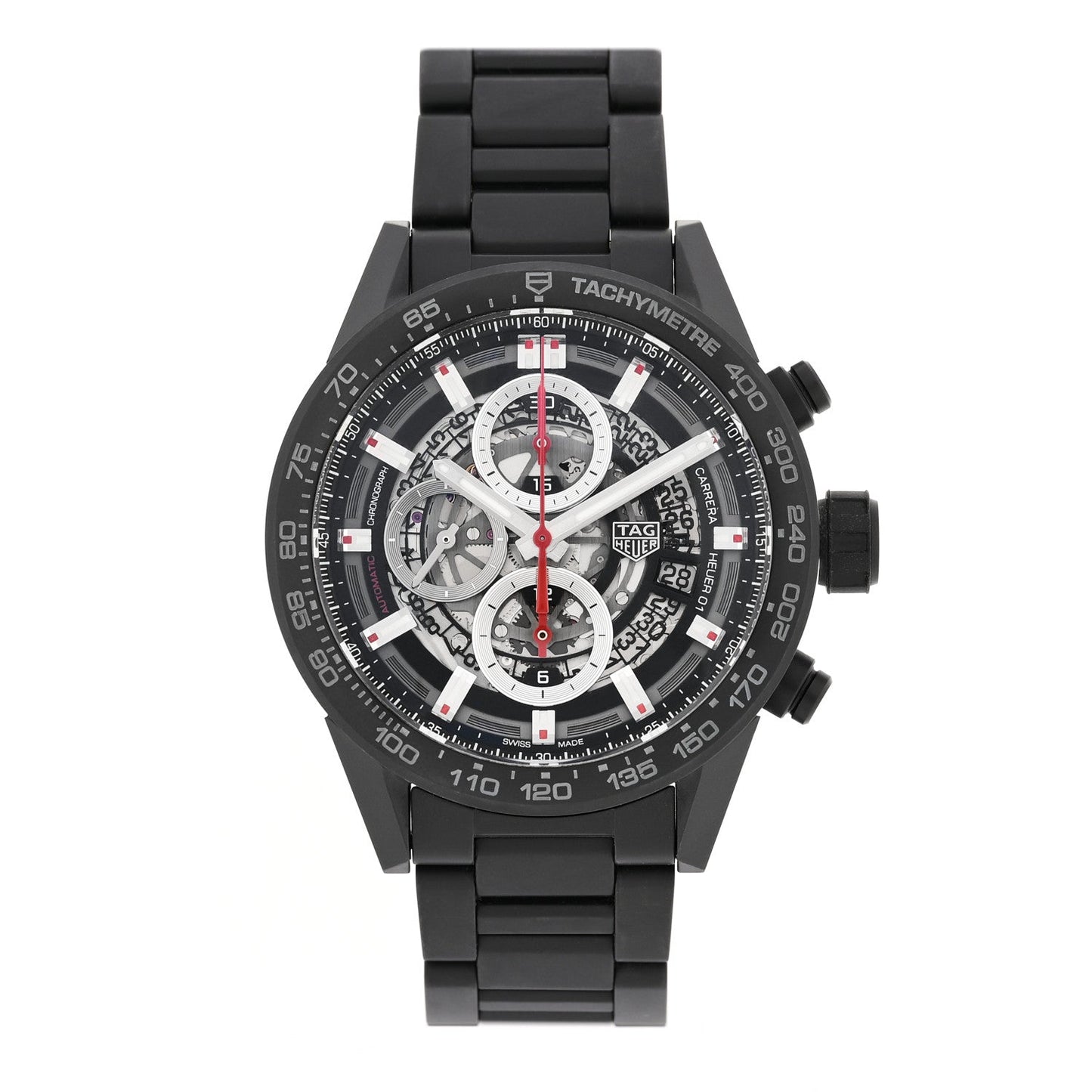 Ceramic 43mm Carrera Calibre Chronograph Automatic Watch Black CAR2090