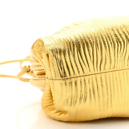 Metallic Bark Calfskin The Mini Pouch Gold
