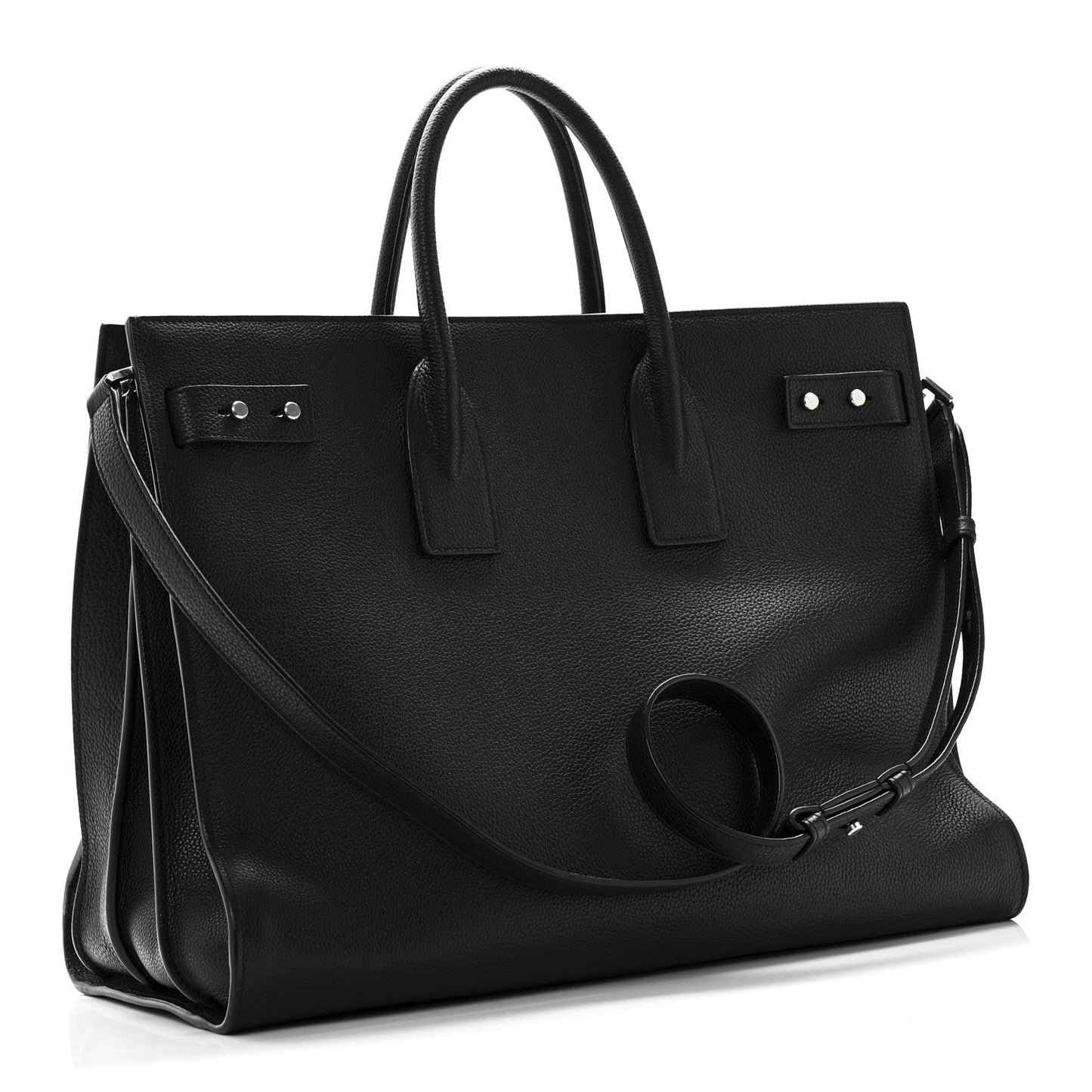 Grained Calfskin Large Souple Sac De Jour Black