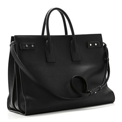 Grained Calfskin Large Souple Sac De Jour Black