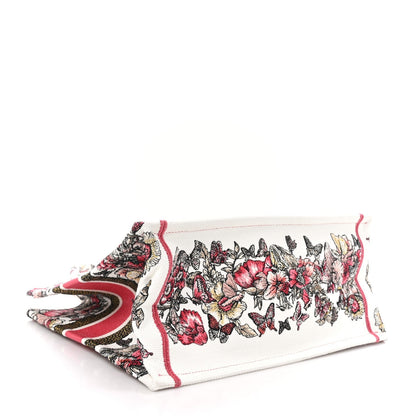 Canvas Embroidered Medium Butterfly Print Book Tote Multicolor
