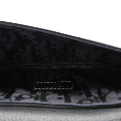 X KAWS Grained Calfskin Saddle Pouch Black