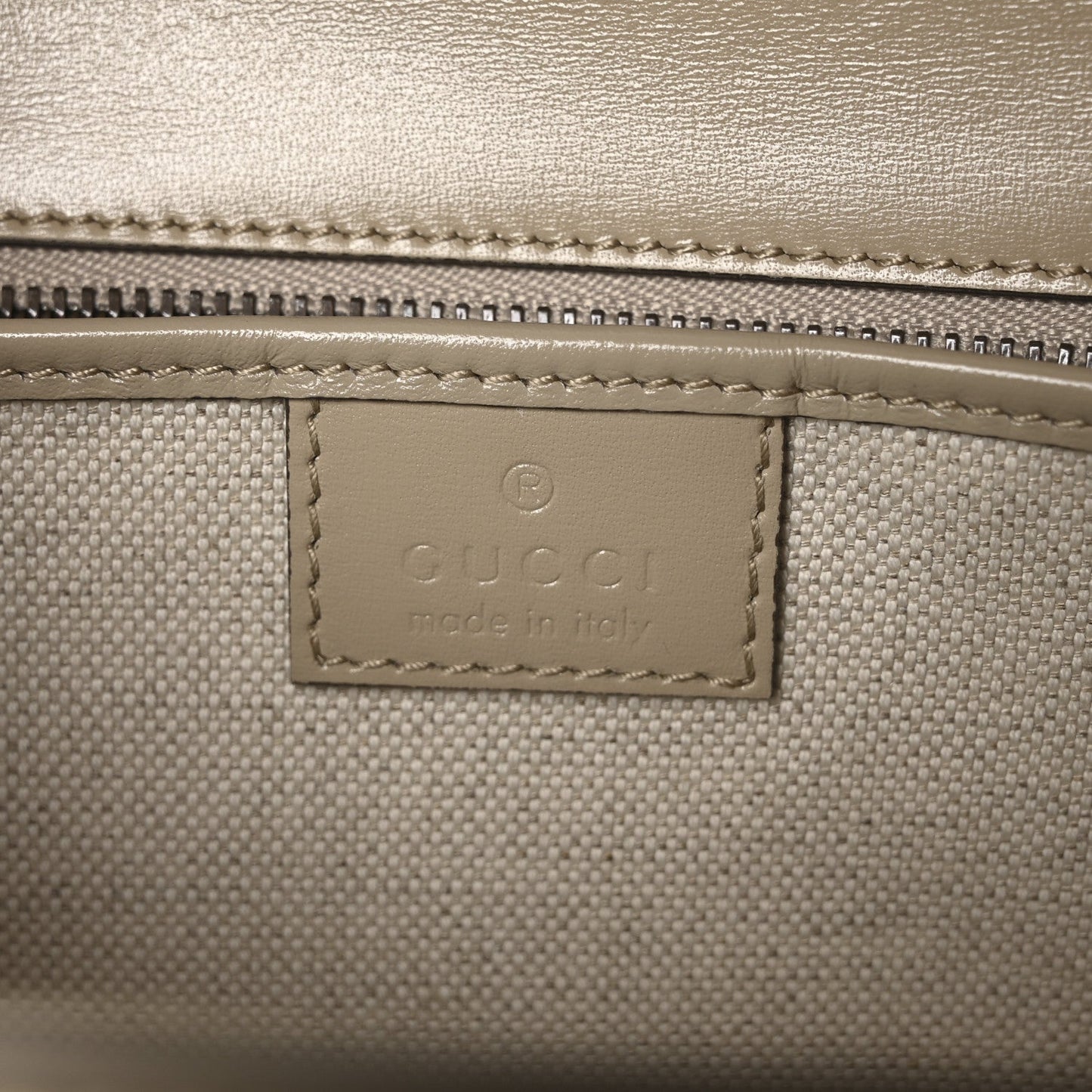Boarded Dyana Lux Calfskin Web Medium Bamboo 1947 Top Handle Bag Oatmeal