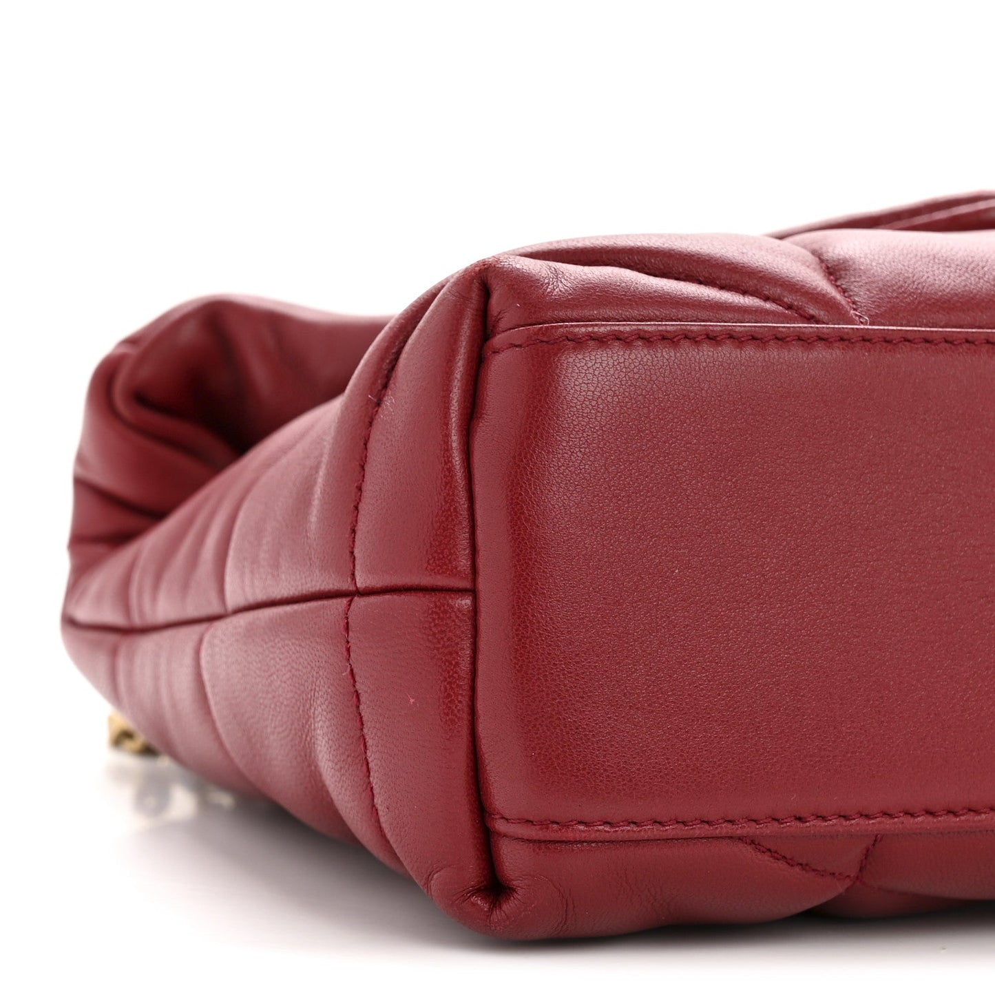Lambskin Quilted Toy Loulou Puffer Monogram Chain Satchel Red