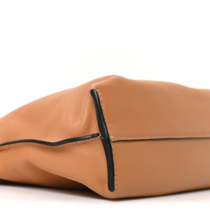 Nappa Calfskin Medium Flamenco Knot Clutch Warm Desert